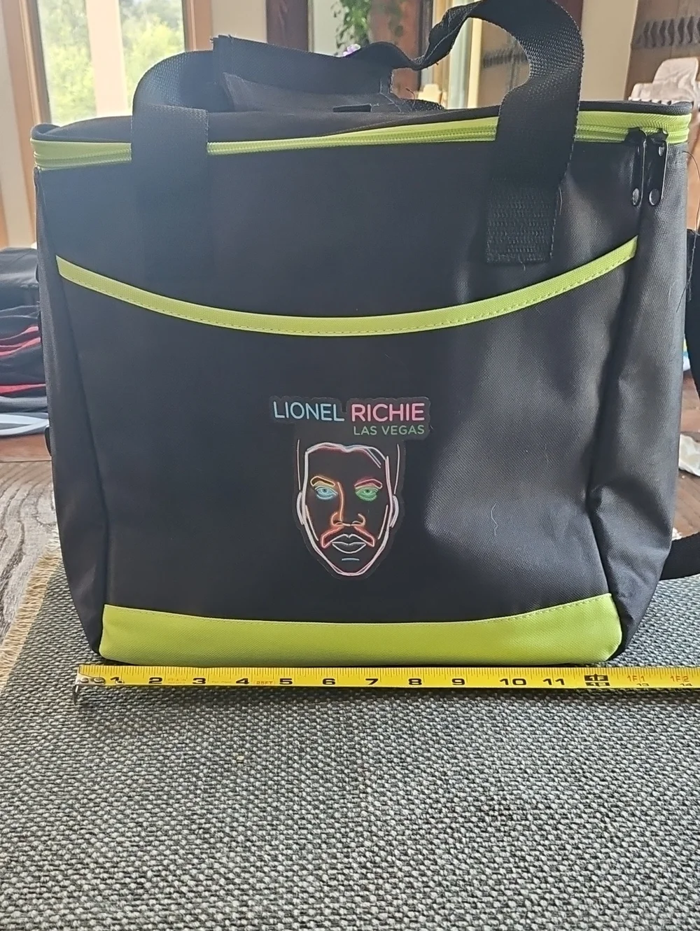 Lionel Richie Backstage VIP Swag. Black & Lime Tote Bag Aand Ice Chest.